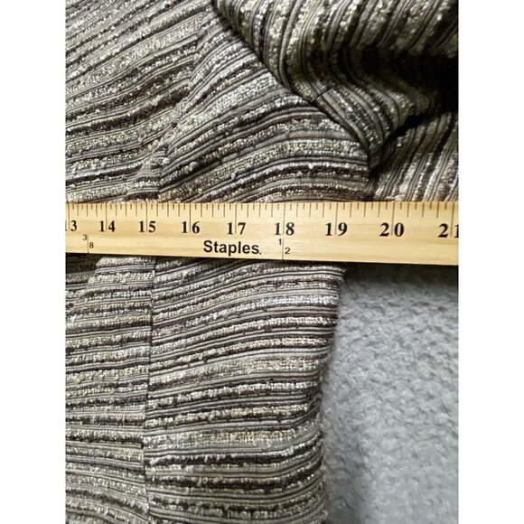 KASPER Women's Brown Tan  Striped One Button Striped Blazer Jacket Top  Size 8 - Picture 5 of 10